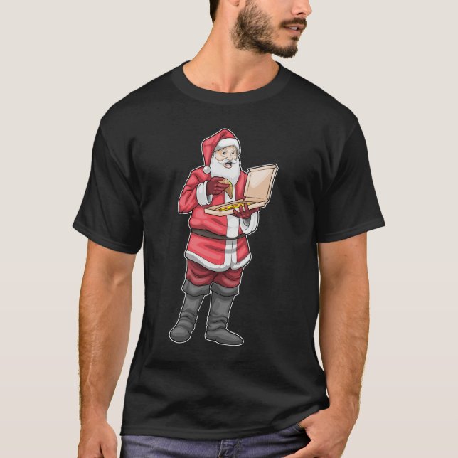 T-shirt Pizza de Noël du Père Noël (Devant)