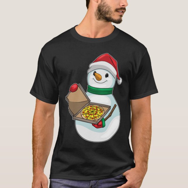 T-shirt Pizza de Noël Snowman (Devant)
