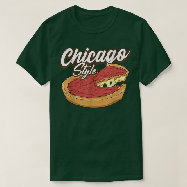 T-shirt Pizza De Style Chicago Pizza Plat Profond Pizza Cr (Design devant)