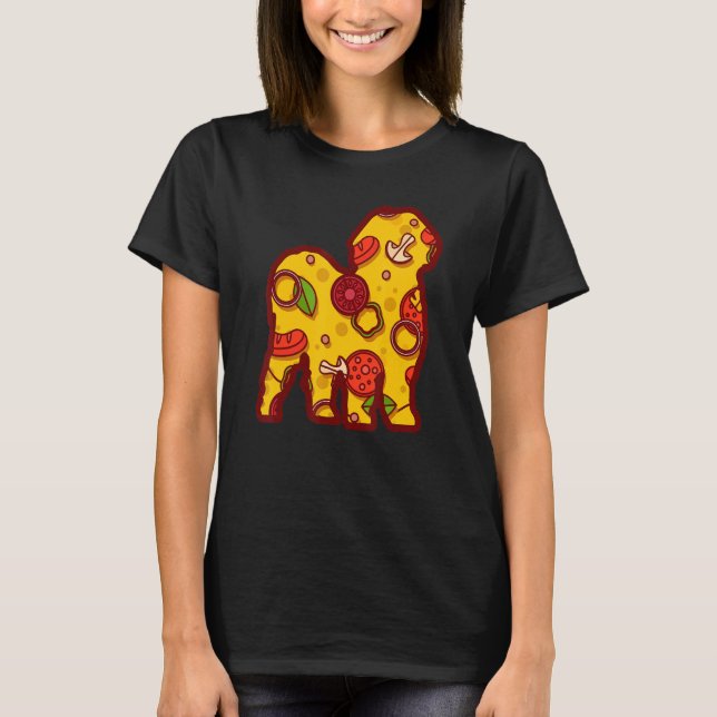T-shirt Pizza Dog Funny Pizza Shih Tzu Dog (Devant)