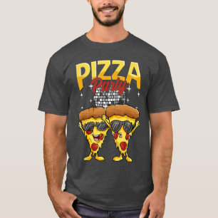 T-shirt Pizza drôle de fête boule disco lunettes de soleil