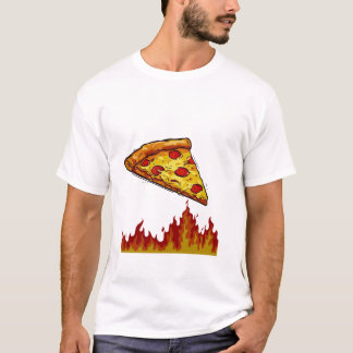 T-shirt Pizza en feu – Création drôle pour les amateurs de
