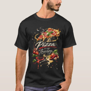 T-shirt Pizza est ma thérapie – Nourriture spatial