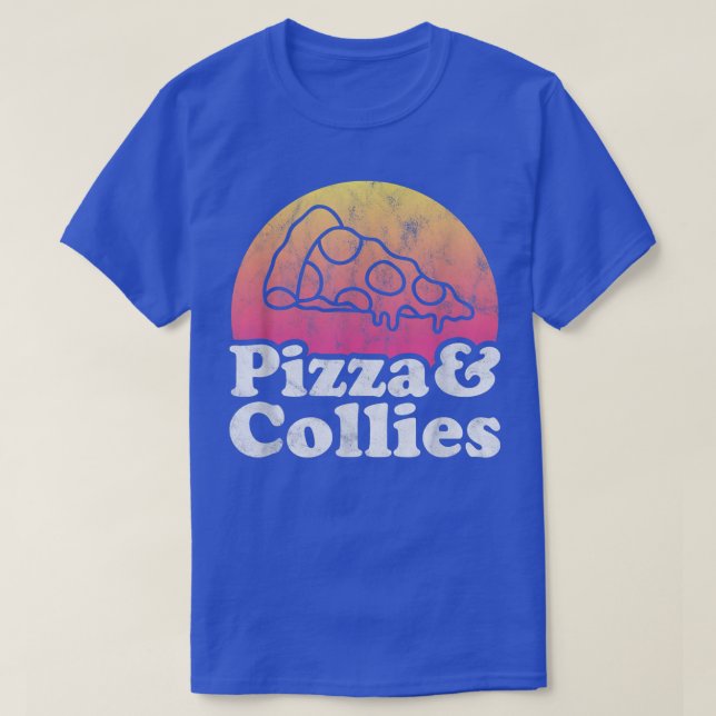 T-shirt Pizza et Collies ou Collie  (Design devant)