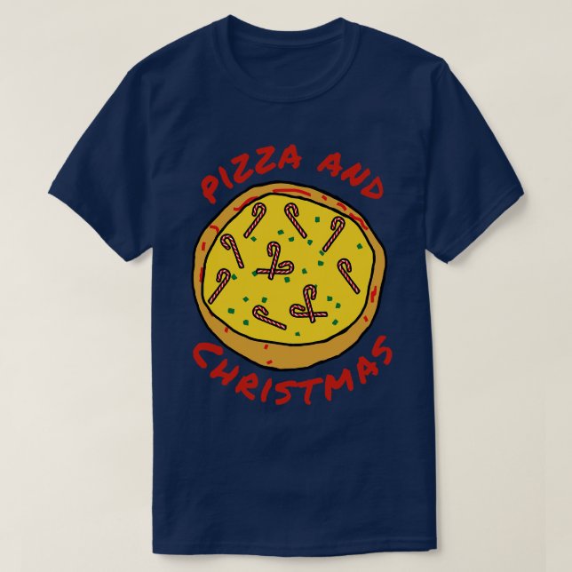 T-shirt Pizza et Nourriture de Noël (Design devant)