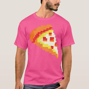 T-shirt Pizza Funny Fast Food Pixel Art Vidéo Gamer Jeu