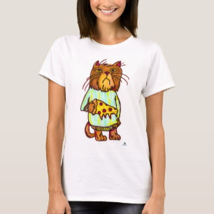 T-shirt Pizza Grumpy Pet animal de compagnie Drôle Chat Ar