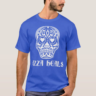 T-shirt Pizza guérit le crâne du coeur du sucre Anti-Valen