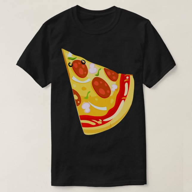 T-shirt Pizza Jeu de correspondances de tranches manquant  (Design devant)
