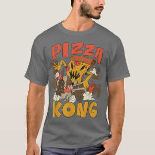 T-shirt Pizza Kong Cool Fun Kaiju Retro Cartoon Art