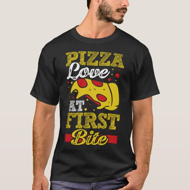 T-shirt Pizza Love At First Bite (Devant)