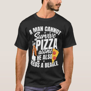T-shirt Pizza Mens Et Chien Beagle Et Pun D'Amour De La No