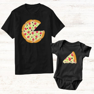 T-shirt Pizza Moins Une Tranche Fête des Pères Hommes Noir
