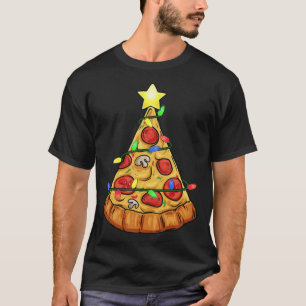 T-shirt Pizza Noël Arbre Lumières Drôle Garçons Enfants No