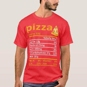 T-shirt Pizza Nutrition Food Facts Thanksgiving Costume Xm