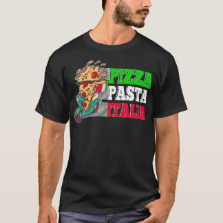 T-shirt Pizza Pasta Italia Pizza Piece on Italian Scooter 