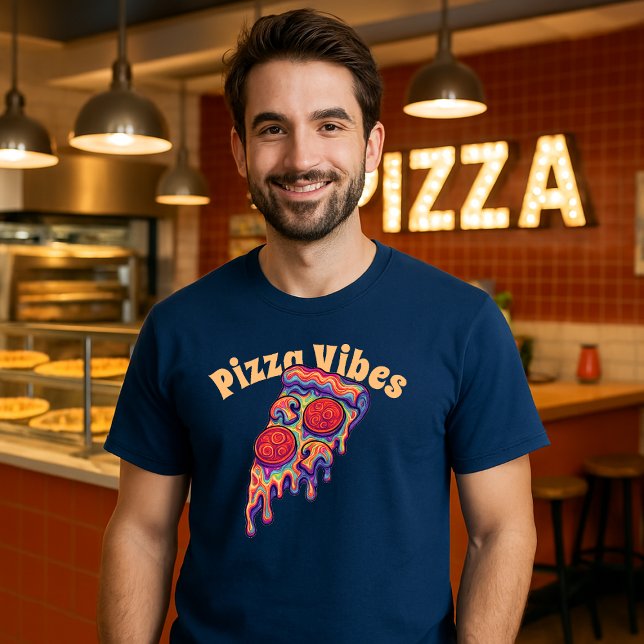 T-shirt Pizza psychédélique rétro (Créateur téléchargé)