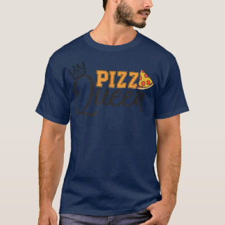 T-shirt Pizza Queen Funny Pizza Couronne Et Pizza Pour Fem