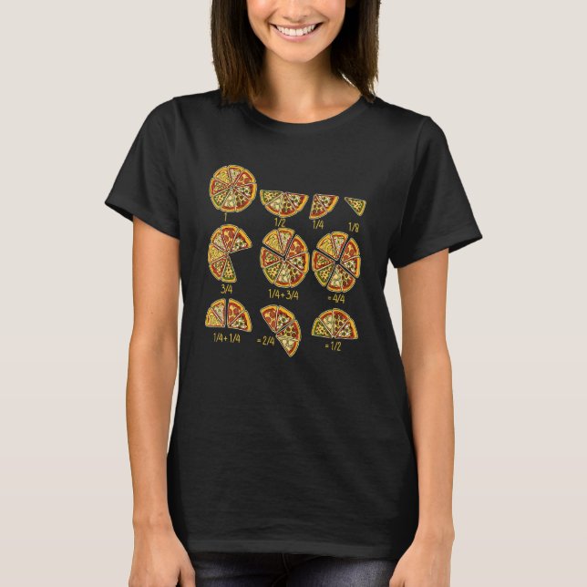T-shirt Pizza Salami Fractions mathématiques rapides Fract (Devant)