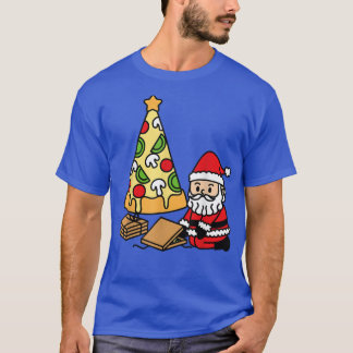 T-shirt Pizza Santa Claus Arbre de Noël Alimentation itali