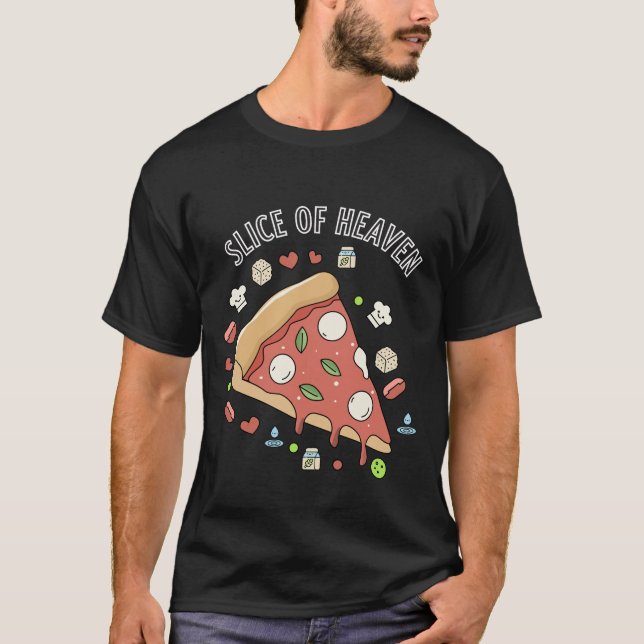 T-shirt Pizza Slice de Cute Kawaii - Foodie "Slice of Heav (Devant)