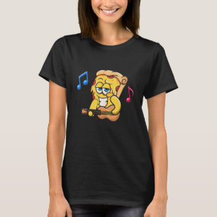 T-shirt Pizza Slice Jouer Guitare Basse Musique Rock Guita