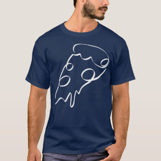T-shirt Pizza Slice Line Arthungry Foodie Fungourmet