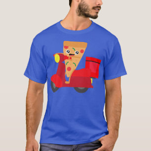 T-shirt Pizza Slice Scooter Pizza Deliveryman cadeau 