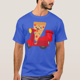T-shirt Pizza Slice Scooter Pizza Deliveryman cadeau 