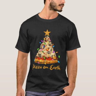 T-shirt Pizza Sur Hein Slice Tree Avec Lumières
