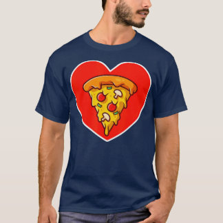 T-shirt Pizza Valentine's Day Coeur Fromage Tomate Drôle F