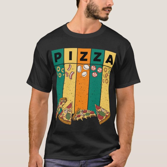 T-shirt Pizza vintage (Devant)