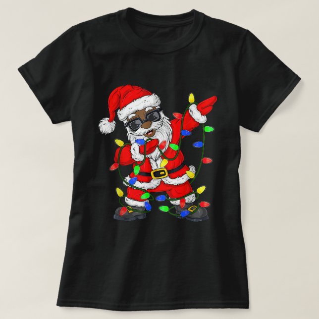 T-shirt Pjam Noir Africain-Père Noël (Design devant)