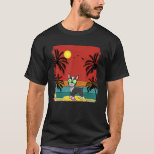 T-shirt Plage Cocout Tree Retro Graphisme Boston Terrier S