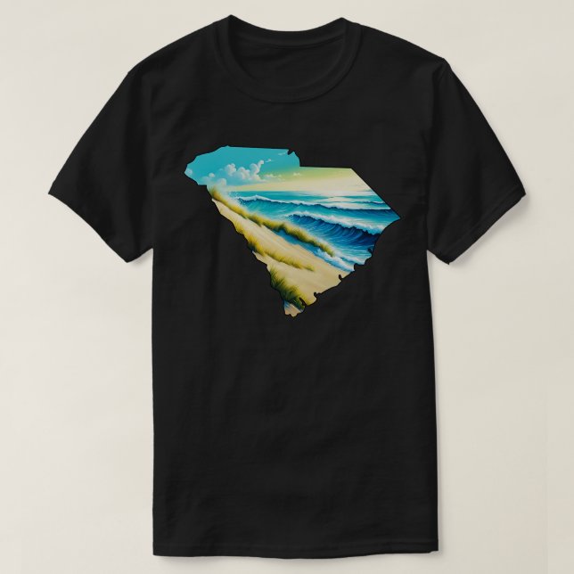 T-shirt Plage de Caroline du Sud (Design devant)