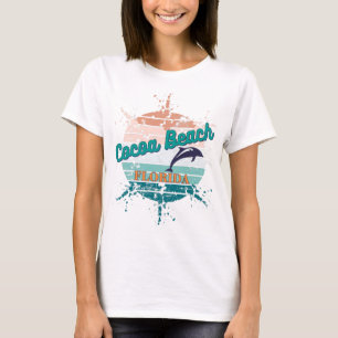 T-shirt Plage de Cocoa Floride Retro Sunset Vintage