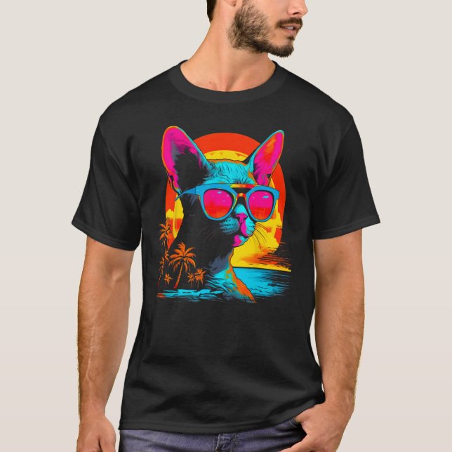 T-shirt Plage de Devon Rex Cat (Devant)
