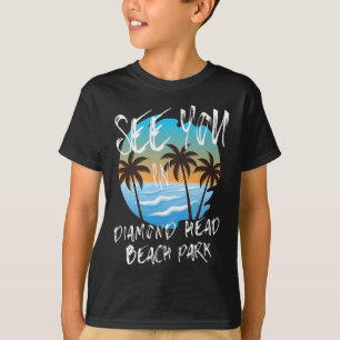 T-shirt Plage de Diamond-head-beach-park Rétro Vintage Oah
