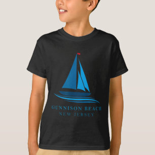T-shirt Plage de Gunnison - New Jersey - Souvenir de voili