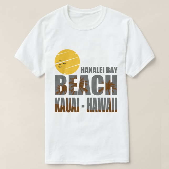 T-SHIRT PLAGE DE HANALEY BAY KAUAI HAWAII (Design devant)