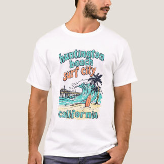 T-shirt Plage de Huntington Beach Californie Vague de surf
