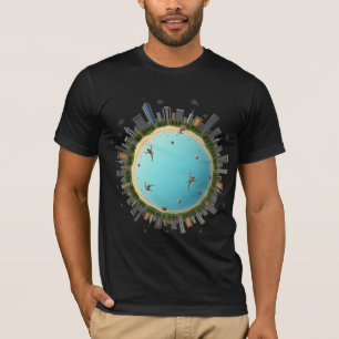 T-shirt Plage de la petite planète City - Surreal Urban Gl