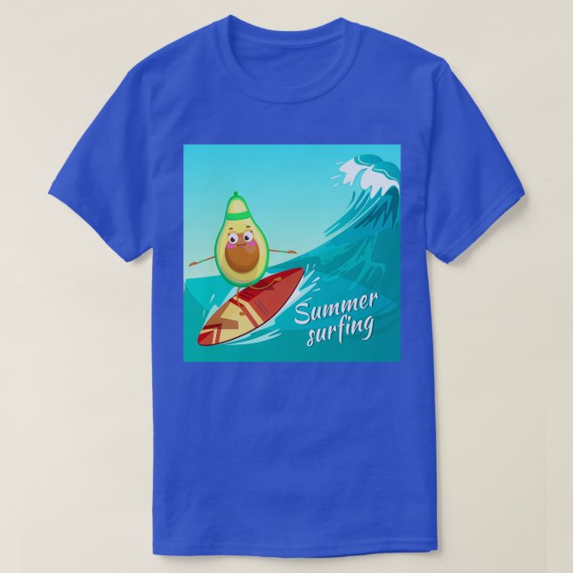 T-shirt Plage de l'Avocado Surfing 90s (Design devant)