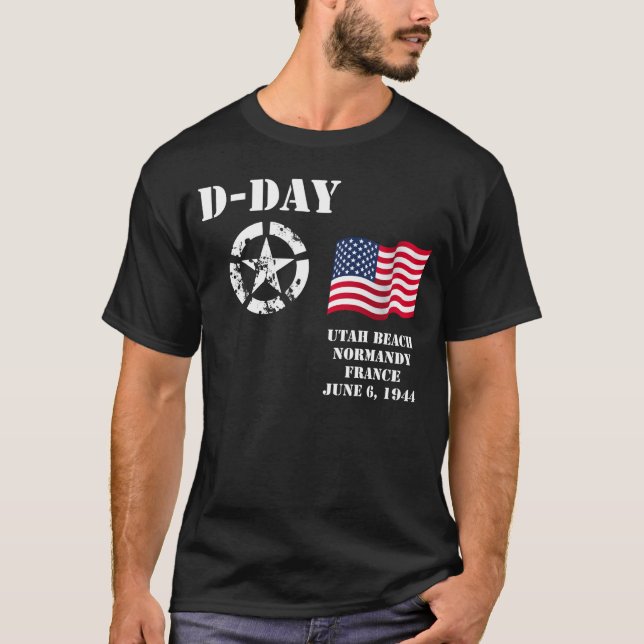 T-shirt Plage de l'Utah, Normandie, France, le 6 juin 1944 (Devant)