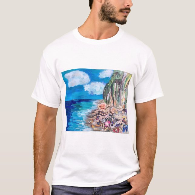 T-shirt Plage de Moonlight Beach, Encinitas (Devant)