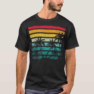 T-shirt Plage de palmiers de coco rétro Somme tropicale ex