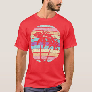 T-shirt Plage de palmiers Vintages rétro
