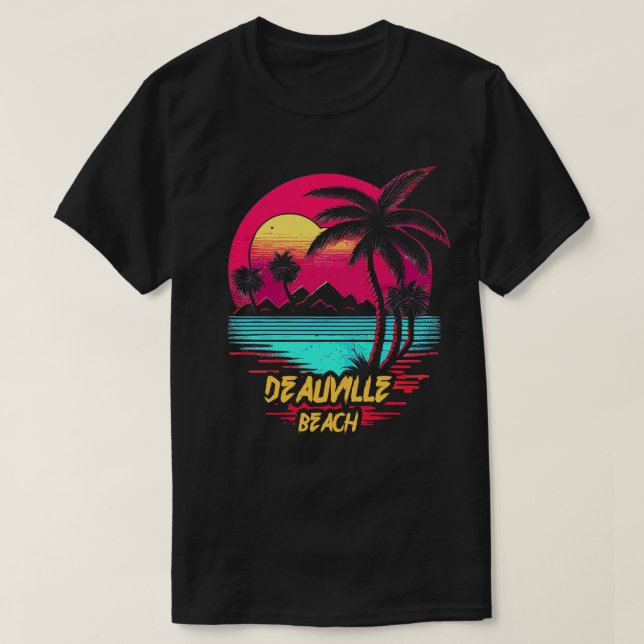 T-shirt Plage de Retrowave Deauville (Design devant)