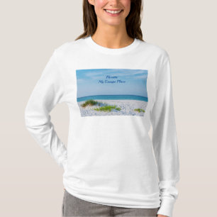 T-shirt Plage de sable blanc Floride Littoral Long Manche