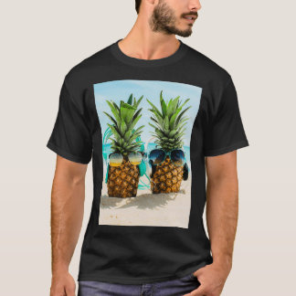 T-shirt Plage de soleil et ananas